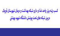 کسب رتبه برتر واحد غذا و دارو شبکه بهداشت و درمان قرچک دربین شبکه های تحت پوشش دانشگاه شهید بهشتی